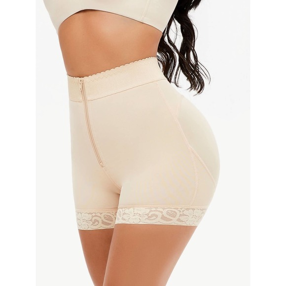 Zip-Up Lace Trim Shaping Shorts Small to 6XL - Picture 1 of 6